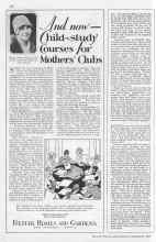 Better Homes & Gardens September 1929 Magazine Article: And now-- Child-study Courses for Mothers' Clubs