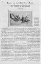 Better Homes & Gardens September 1929 Magazine Article: Come to the Garden Clinic