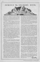 Better Homes & Gardens September 1929 Magazine Article: ACROSS The EDITOR'S DESK
