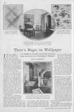 Better Homes & Gardens October 1929 Magazine Article: There's Magic in Wallpaper