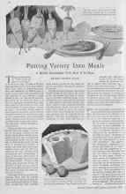 Better Homes & Gardens October 1929 Magazine Article: Putting Variety Into Meals