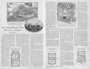 Better Homes & Gardens October 1929 Magazine Article: The Schoolhouse That Became a Home