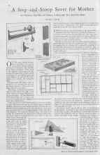 Better Homes & Gardens November 1929 Magazine Article: A Step-and-Stoop Saver for Mother