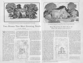 Better Homes & Gardens December 1929 Magazine Article: Two Houses That Meet Growing Needs