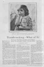 Better Homes & Gardens February 1930 Magazine Article: Thumb-sucking--What of It?