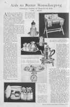 Better Homes & Gardens February 1930 Magazine Article: Aids to Better Housekeeping