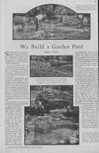 Better Homes & Gardens March 1930 Magazine Article: We Build a Garden Pool