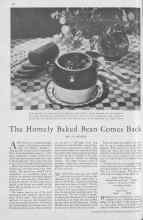 Better Homes & Gardens March 1930 Magazine Article: The Homely Baked Bean Comes Back