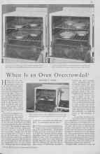 Better Homes & Gardens March 1930 Magazine Article: When Is an Oven Overcrowded?