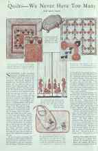 Better Homes & Gardens March 1930 Magazine Article: Quilts--We Never Have Too Many