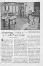 Better Homes & Gardens April 1930 Magazine Article: Temperament-- Will It Make or Unmake Your Home?