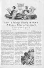 Better Homes & Gardens May 1930 Magazine Article: How to Behave Nicely at Home (A Family Code of Manners)
