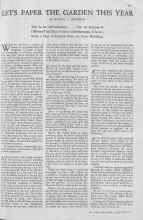 Better Homes & Gardens May 1930 Magazine Article: LET'S PAPER THE GARDEN THIS YEAR