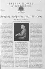 Better Homes & Gardens June 1930 Magazine Article: Bringing Symphony Into the Home