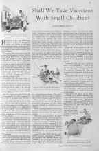 Better Homes & Gardens June 1930 Magazine Article: Shall We Take Vacations With Small Children?