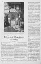 Better Homes & Gardens June 1930 Magazine Article: Building Questions Answered