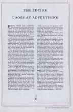 Better Homes & Gardens July 1930 Magazine Article: THE EDITOR LOOKS AT ADVERTISING
