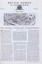Better Homes & Gardens July 1930 Magazine Article: The Garden Celebrates Independence