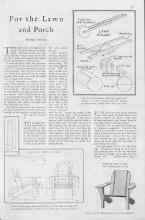 Better Homes & Gardens August 1930 Magazine Article: For the Lawn and Porch