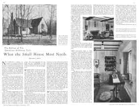 Better Homes & Gardens September 1930 Magazine Article: What the Small House Most Needs