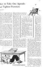 Better Homes & Gardens January 1931 Magazine Article: How to Take Out Squeaks and Tighten Furniture