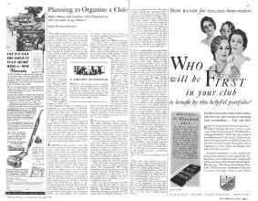 Better Homes & Gardens January 1931 Magazine Article: Planning to Organize a Club?