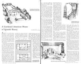 Better Homes & Gardens April 1931 Magazine Article: A Gardened American House of Spanish Beauty