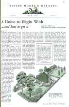 Better Homes & Gardens May 1931 Magazine Article: A Home to Begin With and how to get it