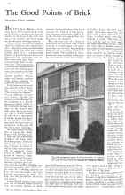 Better Homes & Gardens May 1931 Magazine Article: The Good Points of Brick