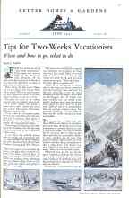 Better Homes & Gardens June 1931 Magazine Article: Tips for Two-Weeks Vacationists