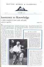 Better Homes & Gardens October 1931 Magazine Article: Innocence to Knowledge