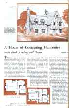 Better Homes & Gardens November 1931 Magazine Article: A House of Contrasting Harmonies