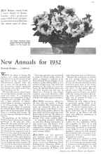 Better Homes & Gardens January 1932 Magazine Article: New Annuals for 1932
