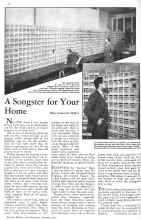 Better Homes & Gardens January 1932 Magazine Article: A Songster for Your Home