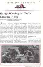 Better Homes & Gardens February 1932 Magazine Article: George Washington Had a Gardened Home