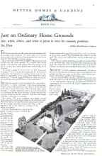 Better Homes & Gardens March 1932 Magazine Article: Just an Ordinary Home Grounds