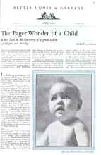 Better Homes & Gardens April 1932 Magazine Article: The Eager Wonder of a Child
