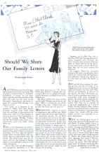 Better Homes & Gardens May 1932 Magazine Article: Should We Share Our Family Letters