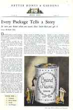 Better Homes & Gardens July 1932 Magazine Article: Every Package Tells a Story