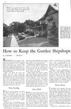 Better Homes & Gardens August 1932 Magazine Article: How to Keep the Garden Shipshape