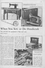 Better Homes & Gardens September 1932 Magazine Article: When You Sew or Do Handicraft