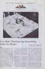 Better Homes & Gardens November 1932 Magazine Article: Let's Make Thanksgiving Entertaining Easier for Mother