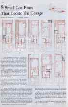 Better Homes & Gardens November 1932 Magazine Article: 8 Small Lot Plans That Locate the Garage
