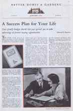Better Homes & Gardens January 1933 Magazine Article: A Success Plan for Your Life