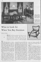Better Homes & Gardens February 1933 Magazine Article: What to Look for When You Buy Furniture