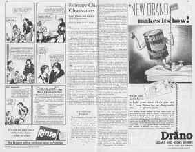Better Homes & Gardens February 1933 Magazine Article: February Club Observances