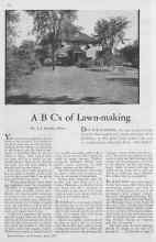 Better Homes & Gardens April 1933 Magazine Article: ABC's of Lawn-making