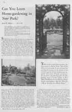 Better Homes & Gardens May 1933 Magazine Article: Can You Learn Home-gardening in Your Park?