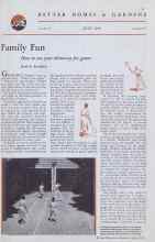 Better Homes & Gardens July 1933 Magazine Article: Family Fun