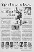 Better Homes & Gardens August 1933 Magazine Article: Why Ponce de Leon never found The Fountain of Youth